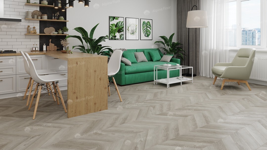 Alpine Floor Chevron LVT Кварцвиниловая плитка Дуб Фантазия ECO 20-1AB 555х127х2.5 mm