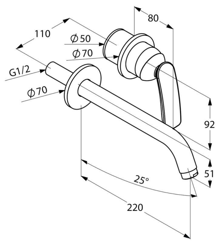 Kludi Balance смеситель для раковины встраиваемый внешняя часть 522450575
