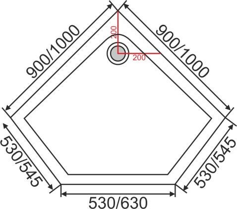 Поддон акриловый ABS12 90х90х15 трапеция (с сифоном) EG230006