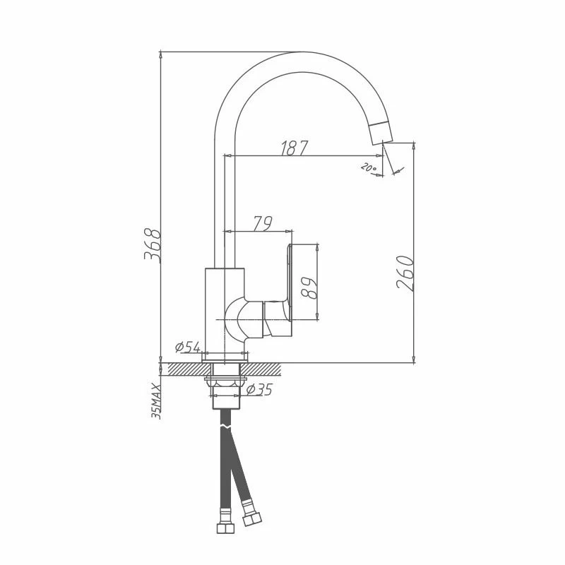 Haiba смеситель для кухни хром HB71505
