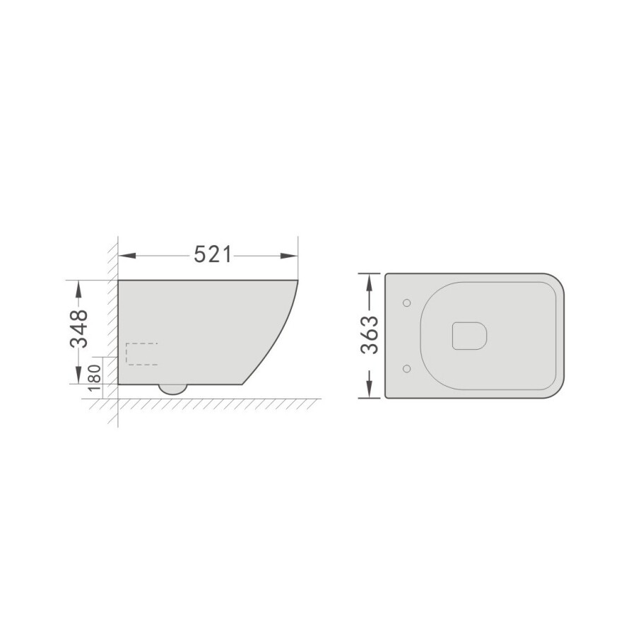 Унитаз подвесной Grossman Thin Rim GR-5603S (520х365х345) тонкий ободок,белый с тонкой крышкой,микролифт,1 место