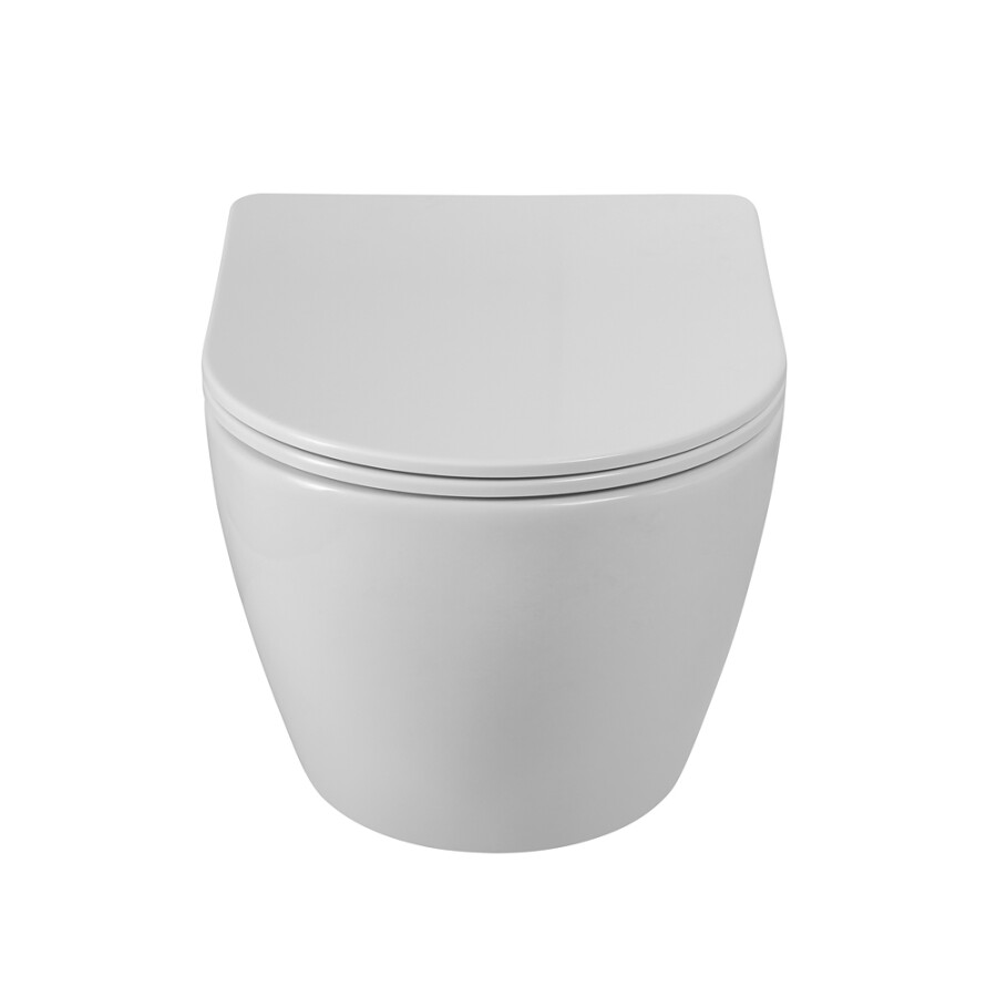 Унитаз подвесной безободковый со смывом Торнадо, с крышкой-сиденьем BB046CH-TOR/SC