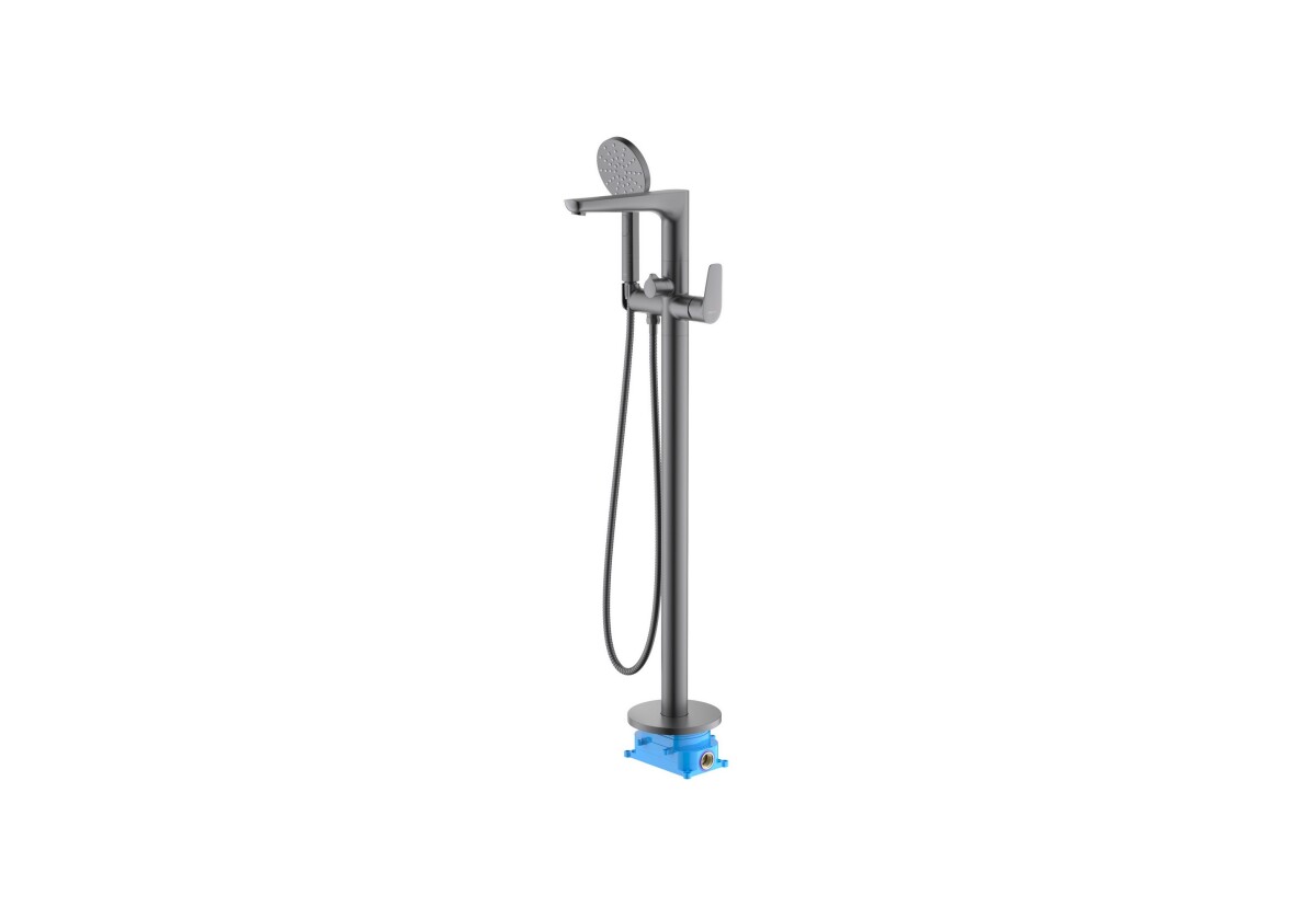 Aquatek Бетта AQ1145BGM Смеситель для ванны напольный (внешняя и скрытая часть) Оружейная сталь