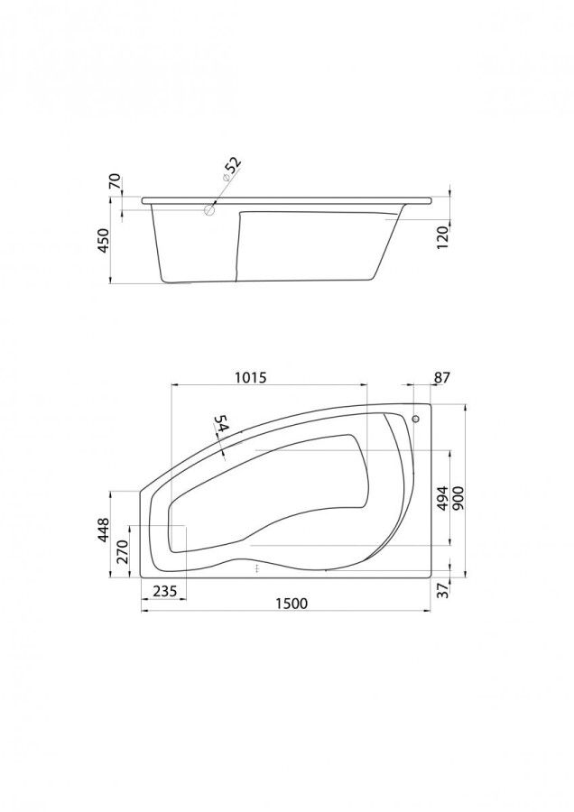 Santek Майорка 150*90 L асимметричная 1.WH11.1.984