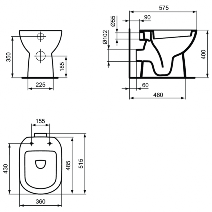Ideal Standard i.life напольный унитаз с бачком T467301+T473501