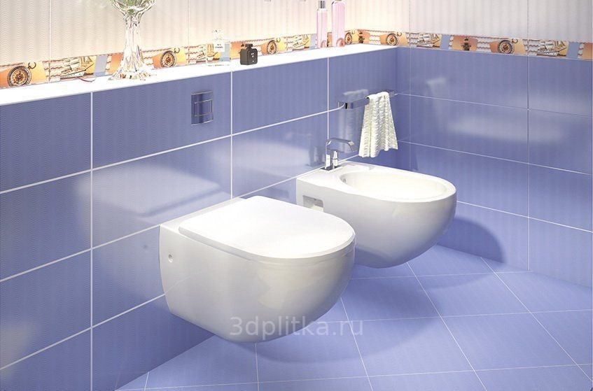 Azori Variete blue voyage2 20х50см декор настенный глянцевый