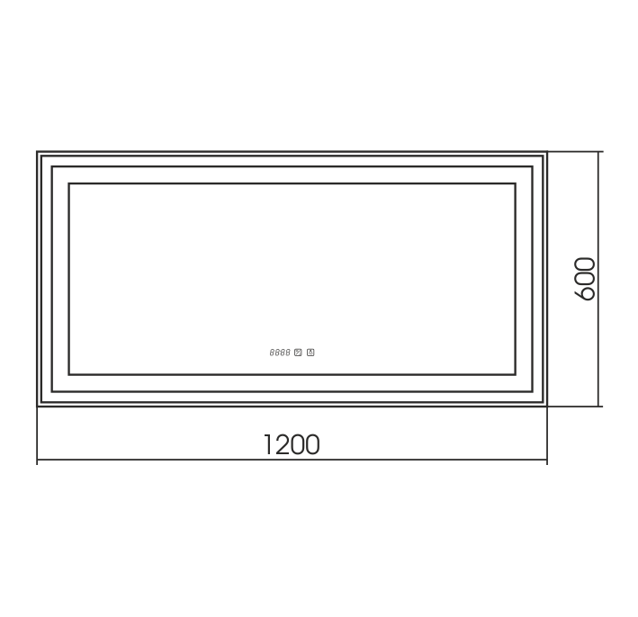 Azario Лира 120х60 см зеркало сенс. выкл, часы, подогрев LED-00002335