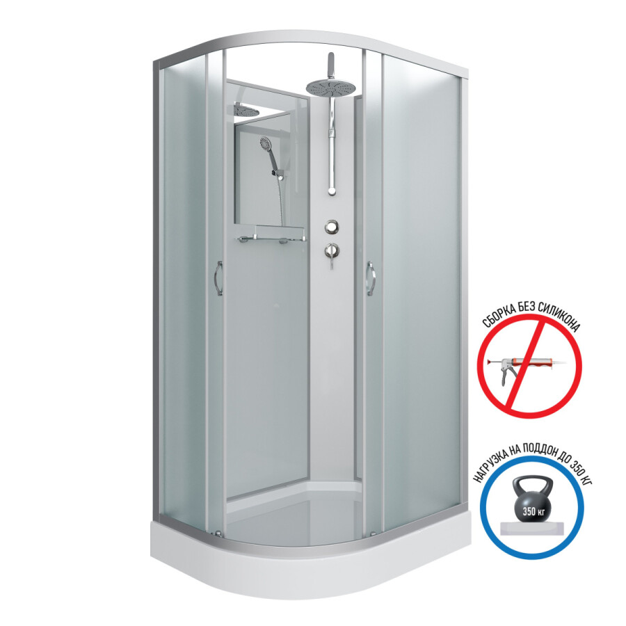 Niagara NG 3312-14RBKT Душевая кабина 120x80 Без крыши с тропическим душем 33121423RBKT