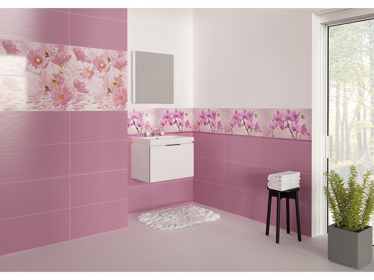 Cersanit Universl Glass бордюр желтый 2x60 см поверхность глянец