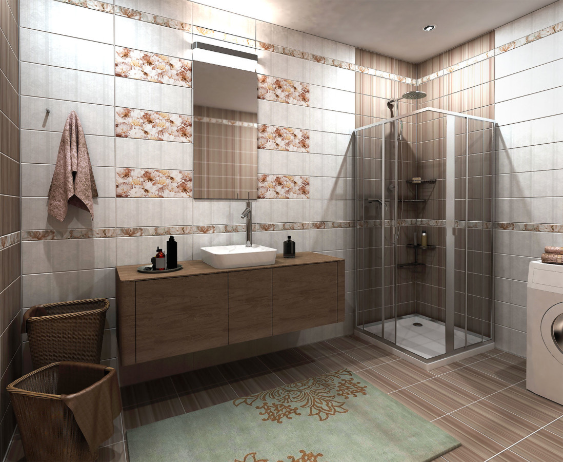 Azori Prato Mocca Jardin 20х50см декор настенный глянцевый