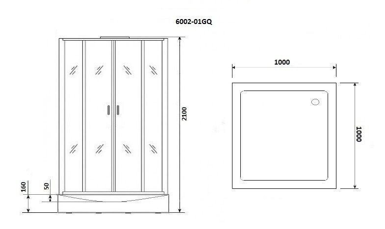 Niagara NG 6002-01GQ Душевая кабина 100x100 квадратная 60020114GQ