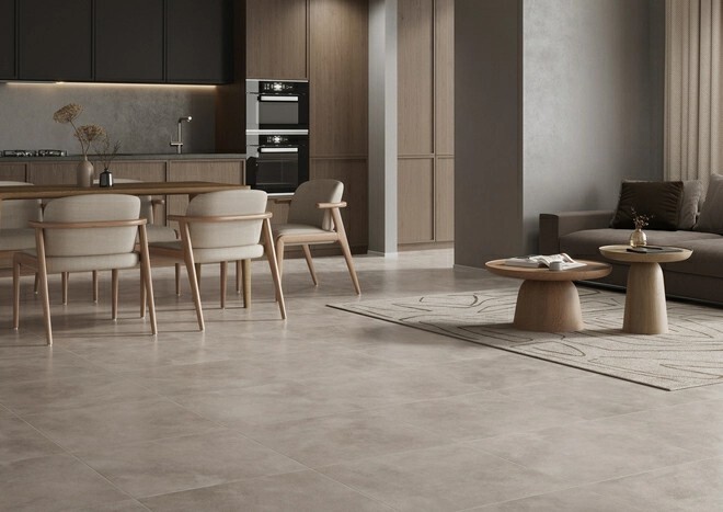 Керамогранит Cersanit Residence светло-серый ректификат рельеф 59,8x59,8 A17876