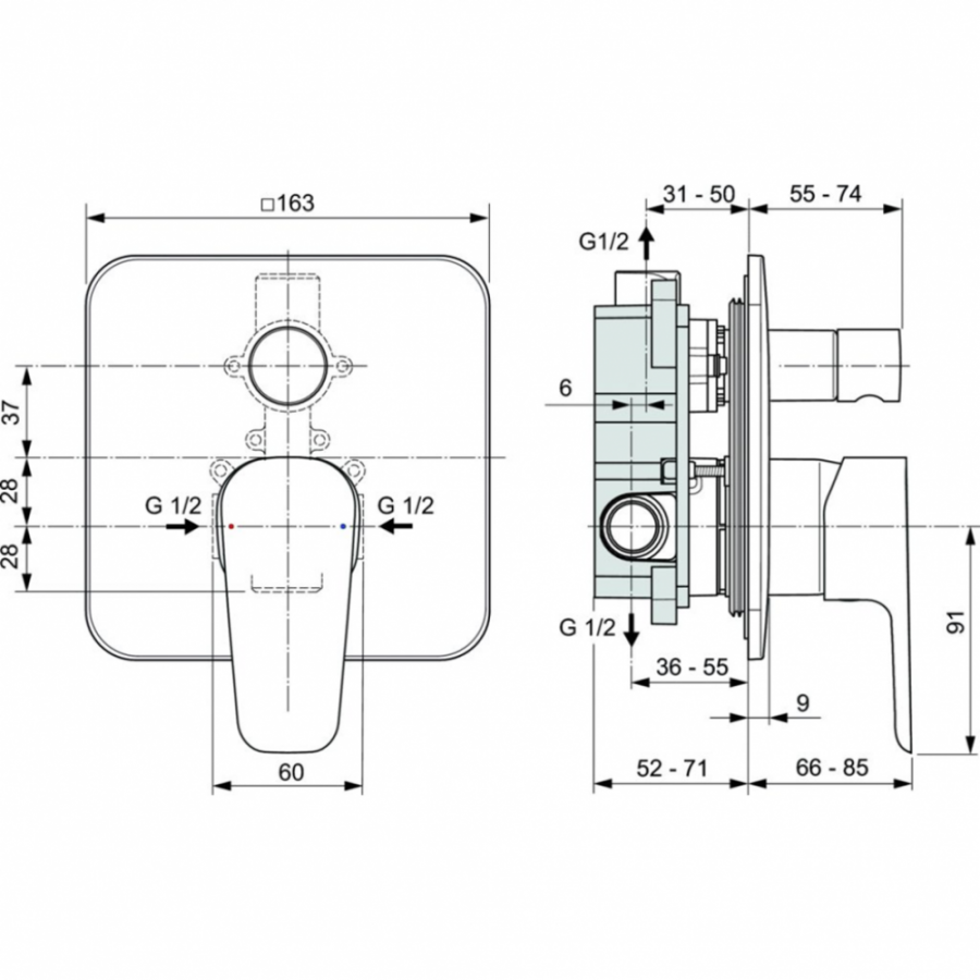 Ideal Standard Cerafine смеситель для душа A7189AA