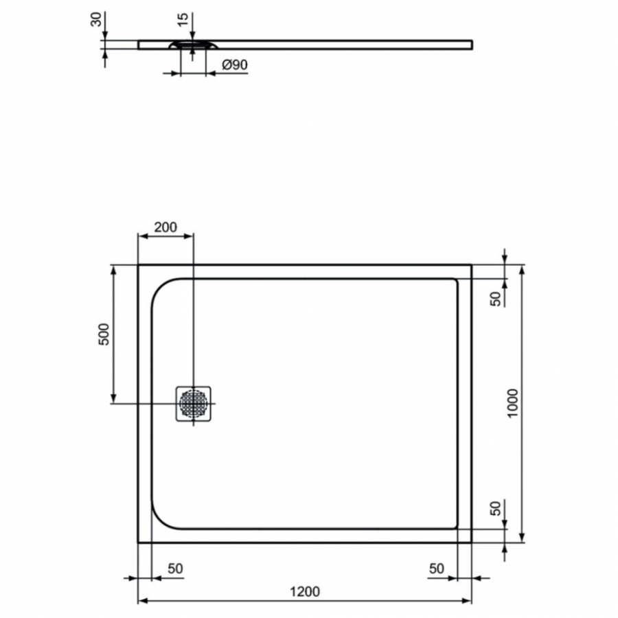 Ideal Standard Ultraflat S душевой поддон 120х100 K8232FR