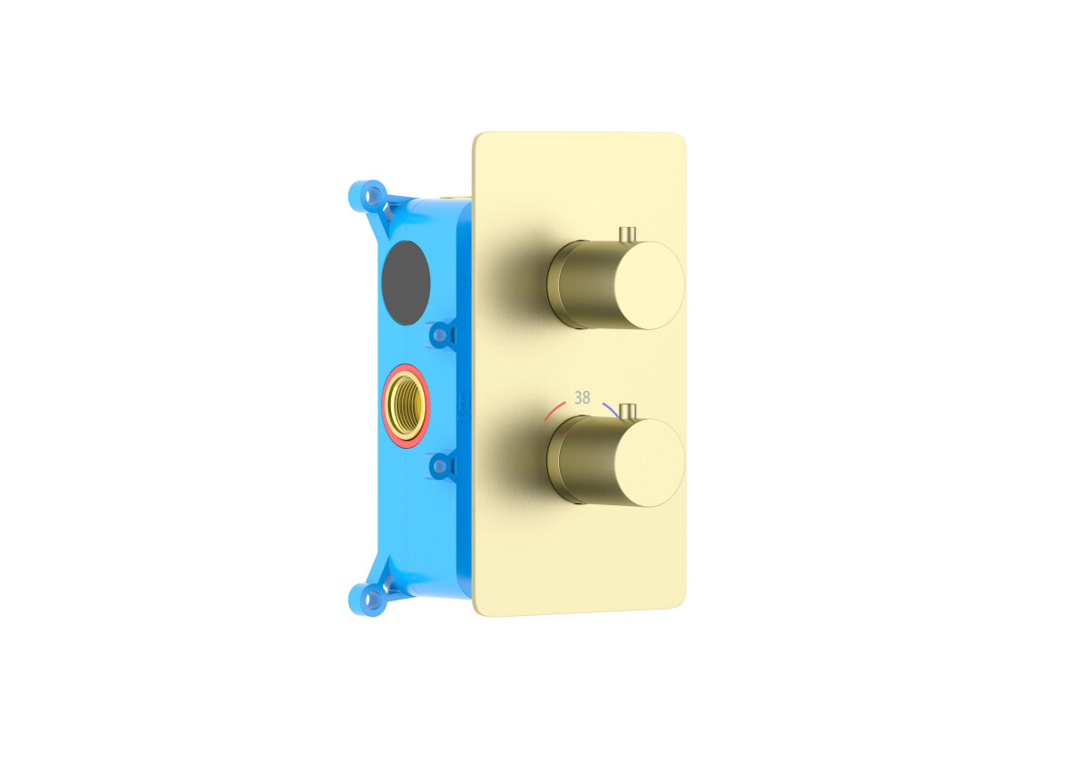 Aquatek Европа AQ1391BG Термостатический смеситель для душа (внешняя и скрытая часть) Золото шлифованное