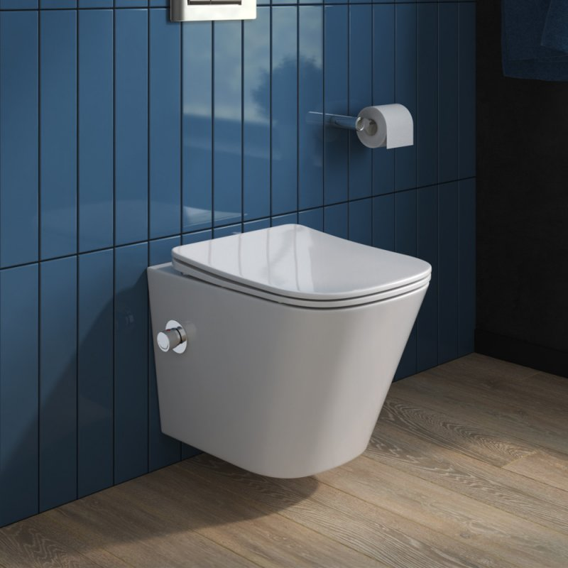 BelBagno унитаз подвесной с функцией биде и смесителем BB3103CHR-BS/SC