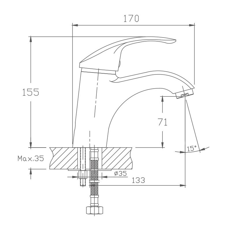 Смеситель для раковины Haiba HB1021 Хром
