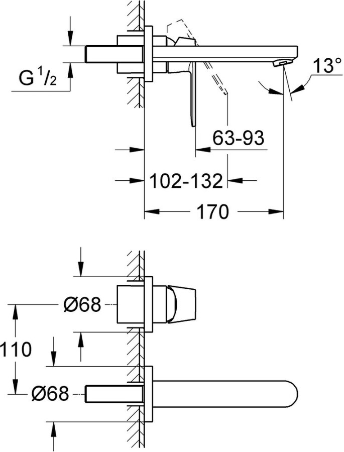 Grohe Eurosmart Cosmopolitan 19381000 смеситель для раковины