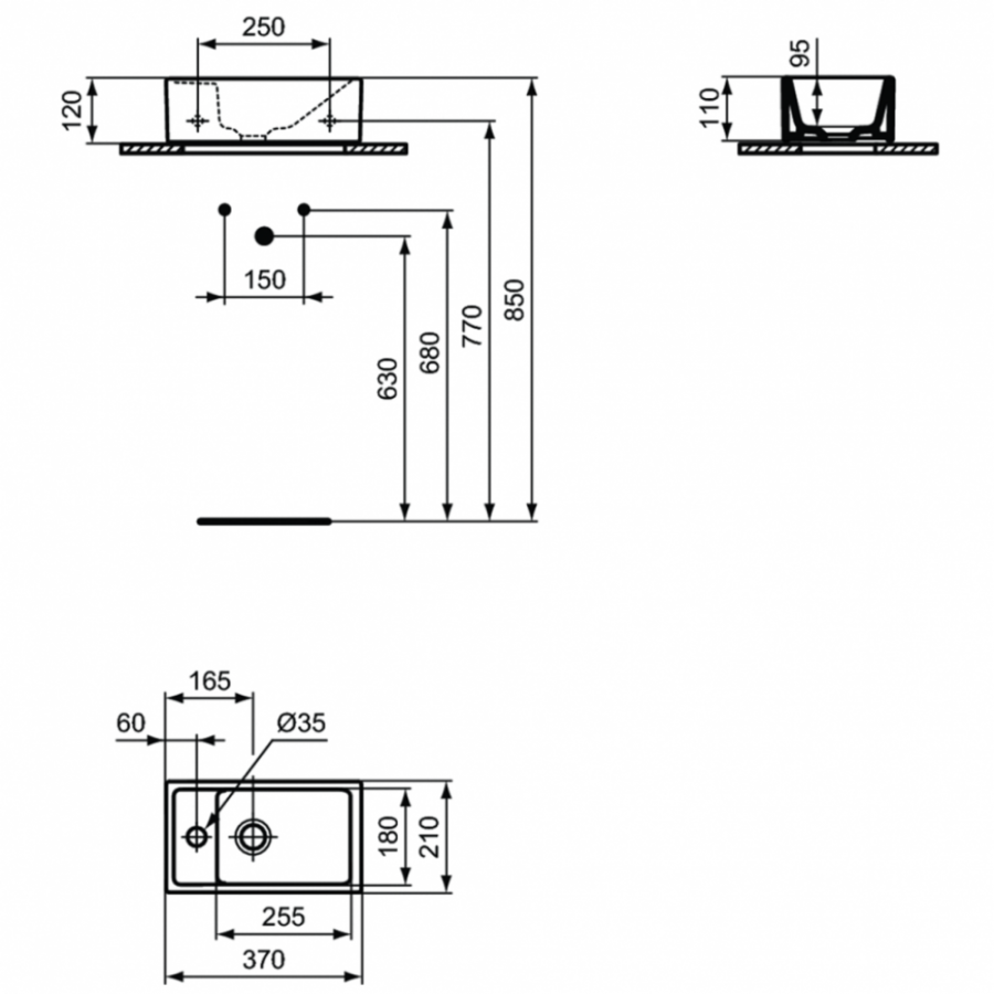 Ideal Standard Tempo раковина 37х21 см E211301