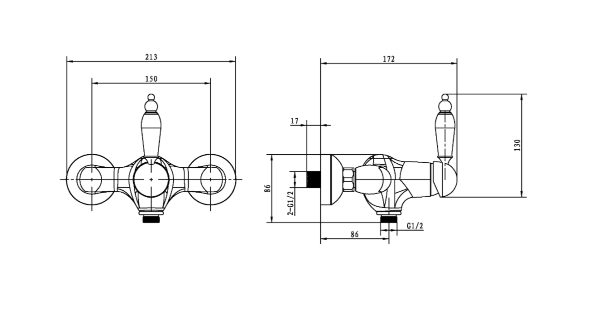Смеситель для душа Boheme Tradizionale Cromo Хром 264