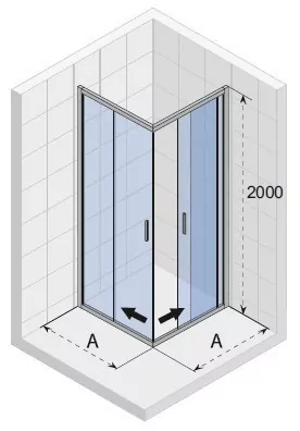 Riho Hamar R207-90/90 душевое ограждение профиль хром G007005120