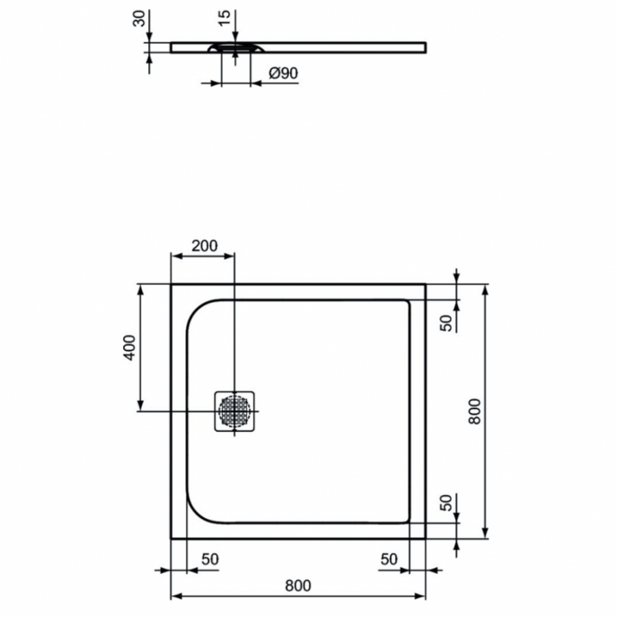 Ideal Standard Ultraflat S душевой поддон 80х80 K8214FR