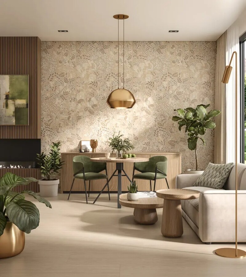 Керамический гранит Kerama Marazzi Прованс Люберон бежевый декорированный матовый обрезной 119,5x238,5x0,9 KM1224G0061R