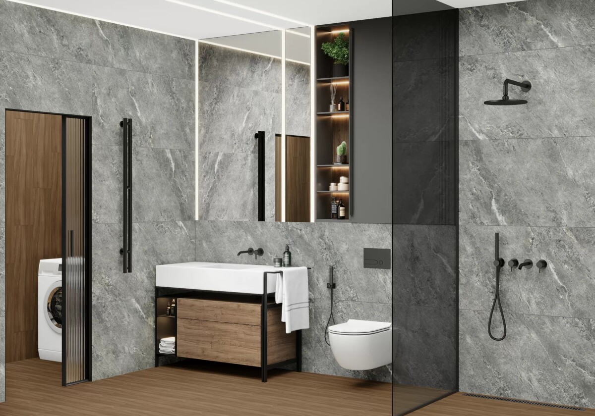 Керамогранит 60120AJA25M LCM Ajax Graphite Матовый Карвинг 600 x 1200 x 7 мм.