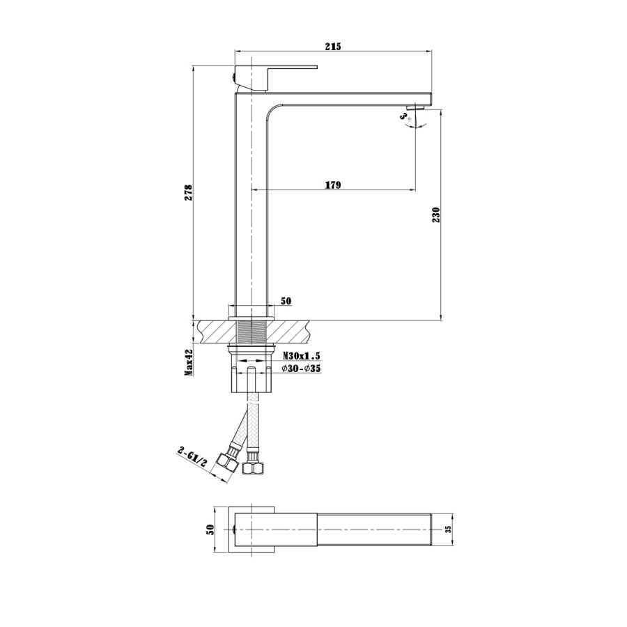Vincea Cube смеситель для раковины золото VBF-1C02BG