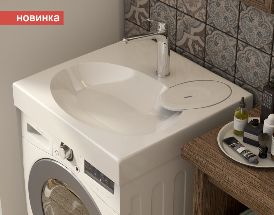 Эстет Lea 60х55 раковина на стир. машину глянцевая