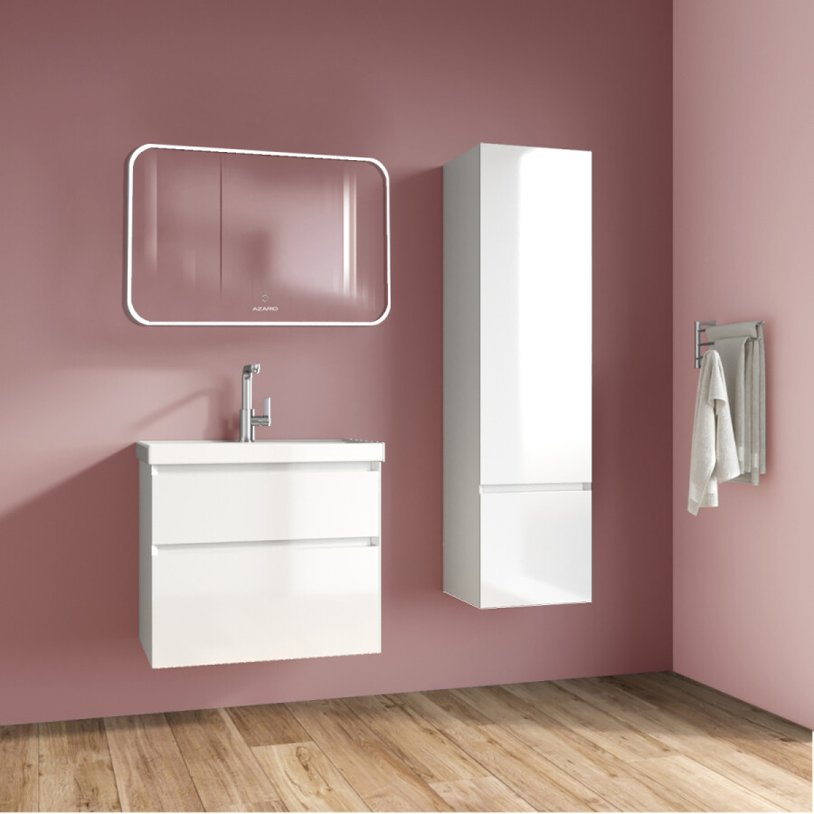 Комплект тумба Azario Velluto 60 600х450х660 подвесная, с раковиной Астория 60, белый матовый CS00097535
