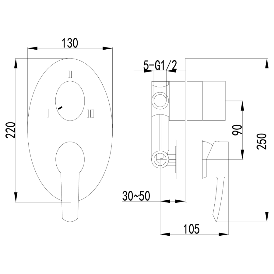 Lemark Atlantiss смеситель для душа встраиваемый LM3228C