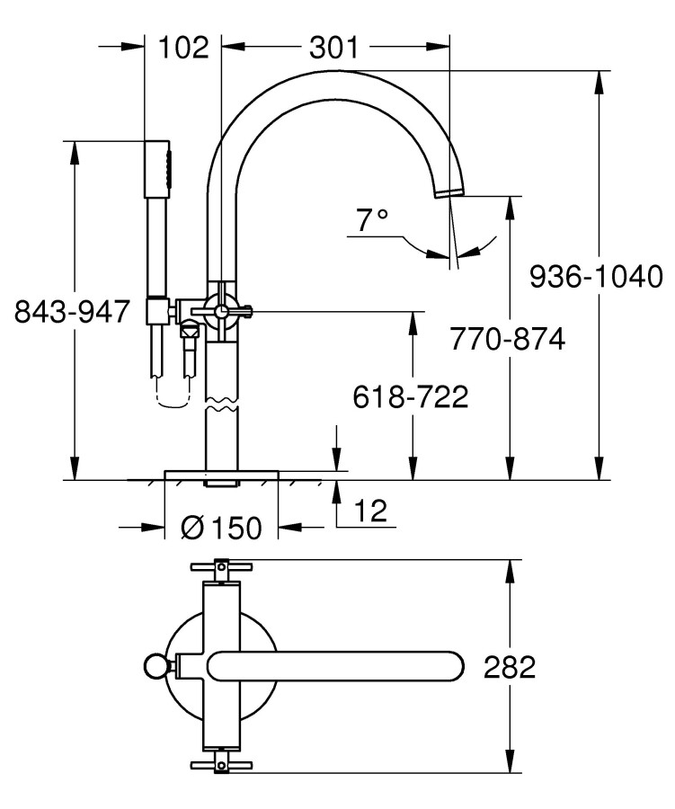 Grohe Atrio New 25044003 смеситель для ванны хром