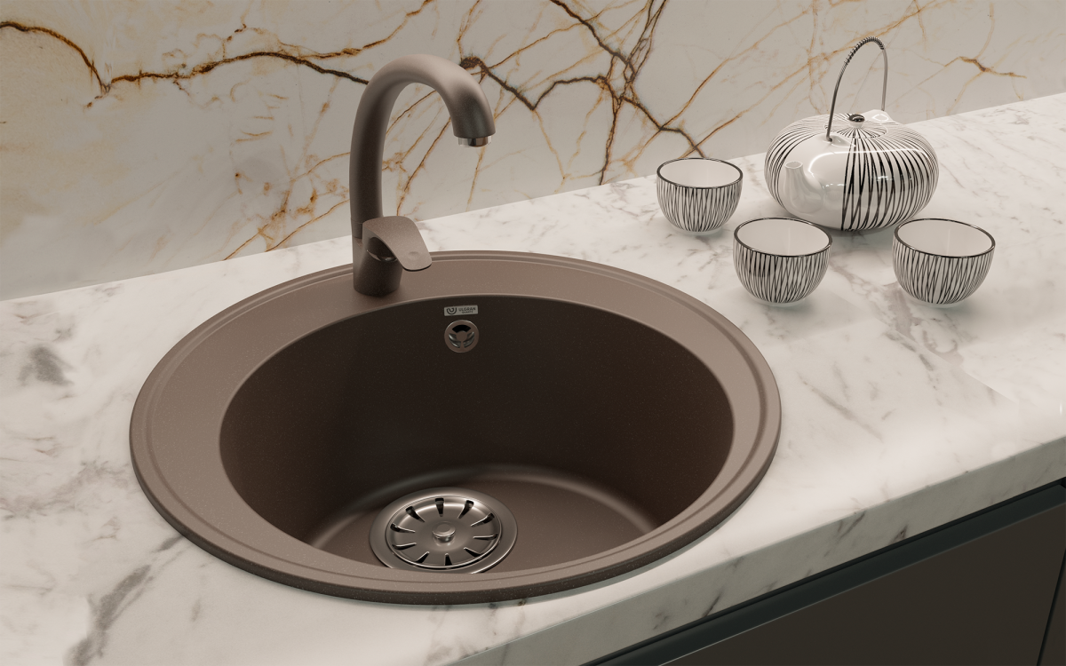 Мойка кухонная Ulgran Quartz Nora 485-05 бетон