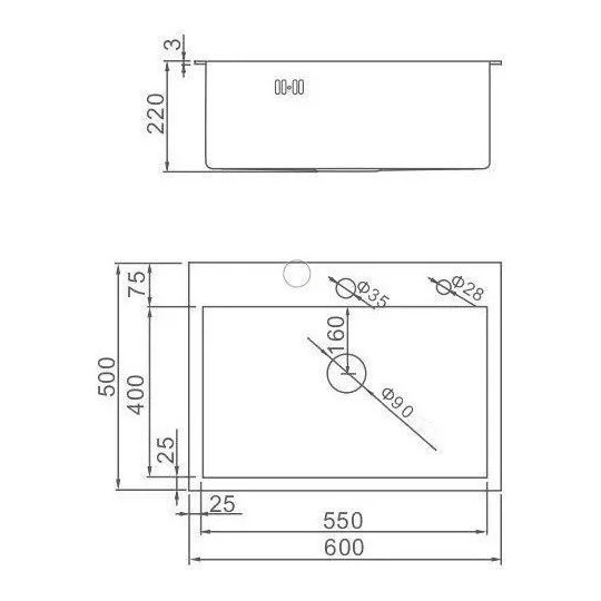 Мойка для кухни из нержавеющей стали Gerhans K36050B PVD Графит