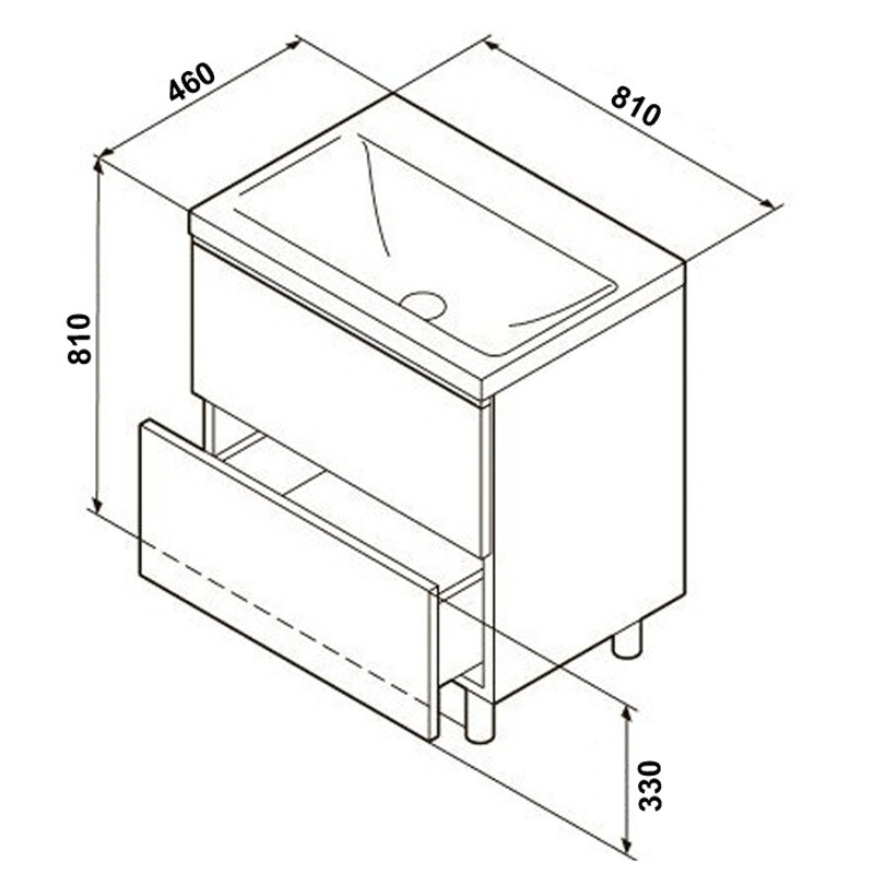 Loranto Стиль Stella тумба 80/2Н с раковиной Leon 7506-80 CS00076456