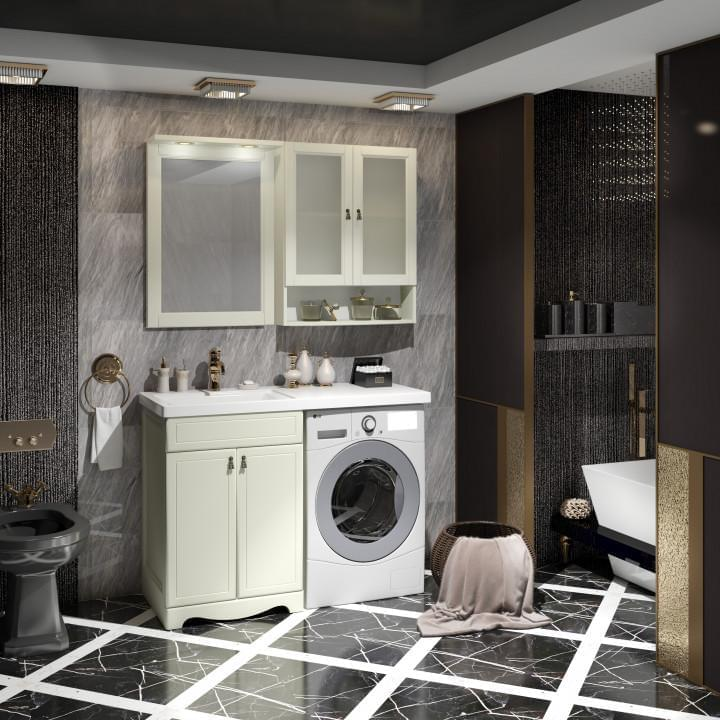 Opadiris Клио зеркало со светильниками 56 см слоновая кость 002365