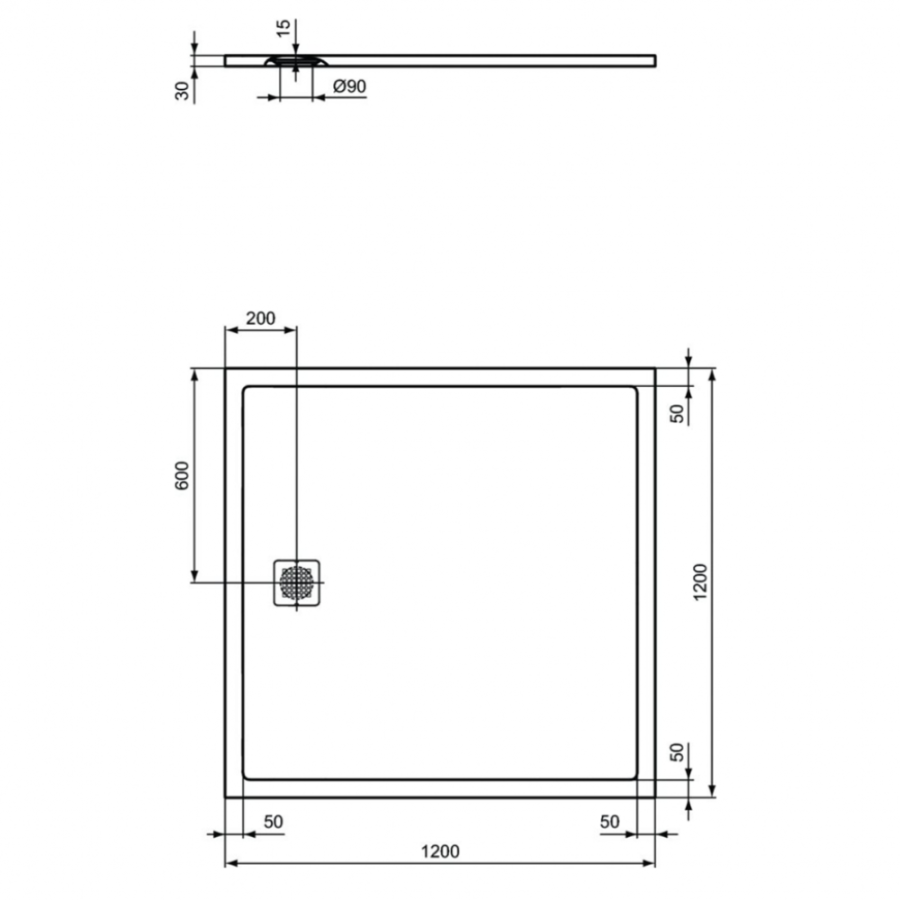 Ideal Standard Ultraflat S душевой поддон 120х120 K8318FS