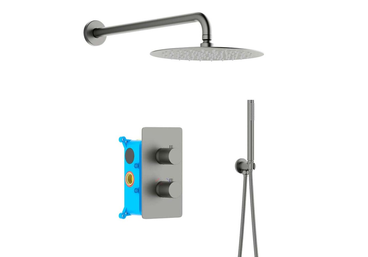Aquatek Европа AQ1376BGM Душевой комплект Set 3 в 1 Оружейная сталь