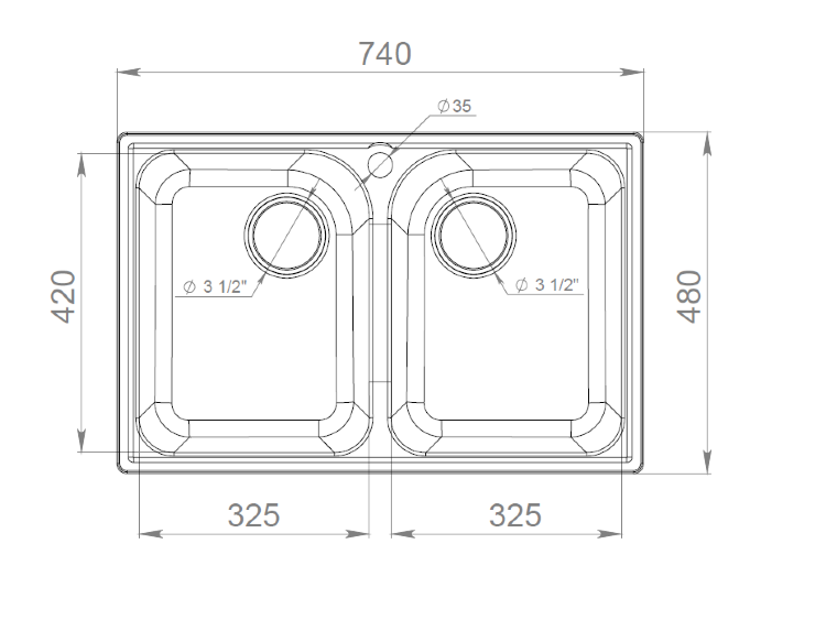 GranFest Quarz GF-Z 15 кухонная мойка черный 74х48 см