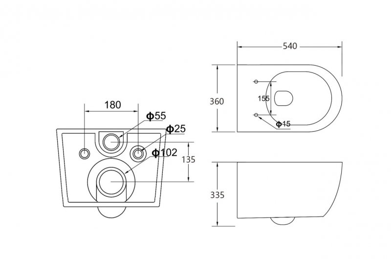 Cezares Molveno унитаз подвесной безободковый CZR-2468-TH-R