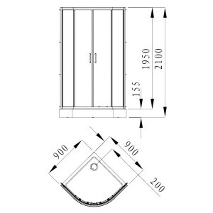 Alvaro Banos Granada C90.20 Cromo душевое ограждение 90*90*195