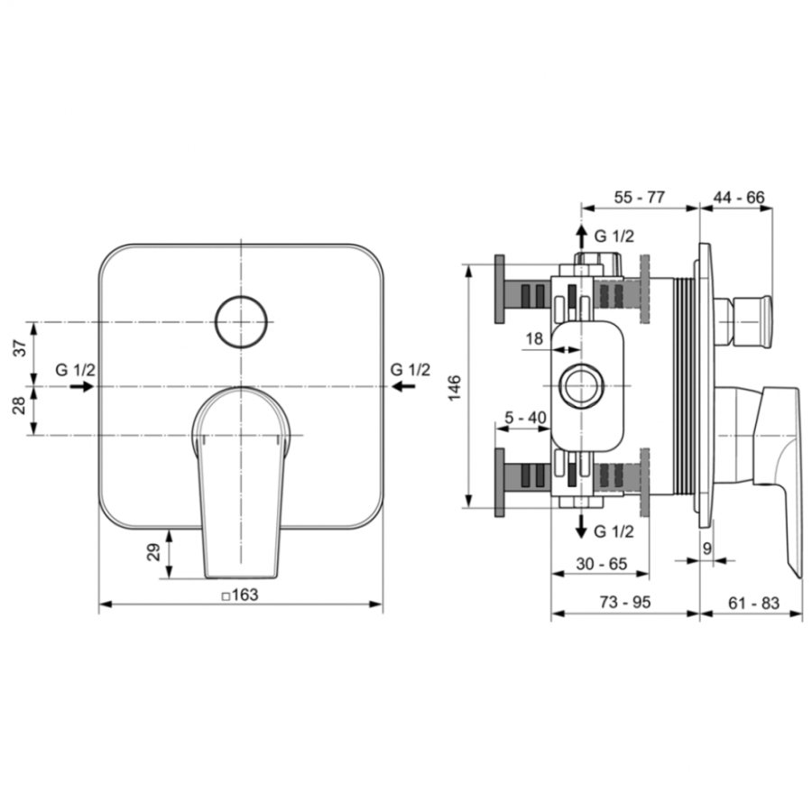 Ideal Standard Tesi смеситель для душа A6586AA