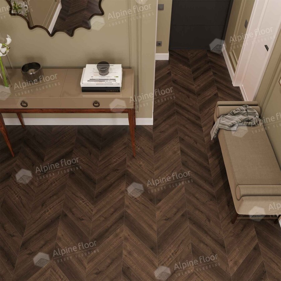 Alpine Floor Chevron Alpine SPC ламинат Дуб Мокка ЕСО 18-12 600х127х5 mm