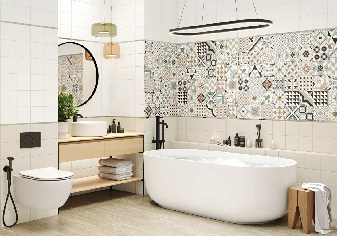 New Trend Дизайн Арт Айвори / Design Art Ivory Керамическая плитка настенная 300 x 600 x 9 WT36DST01