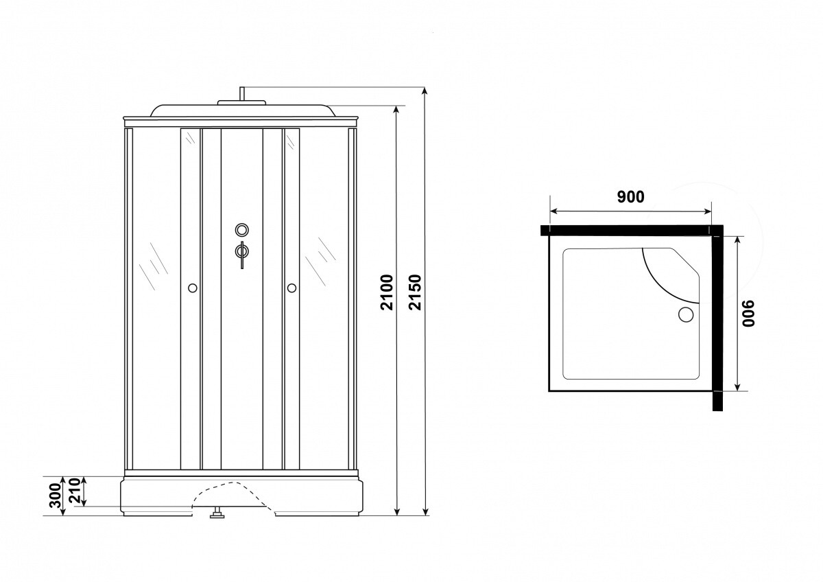 Niagara Eco Душевая кабина 90x90 Тропический душ E90/26Q/TN