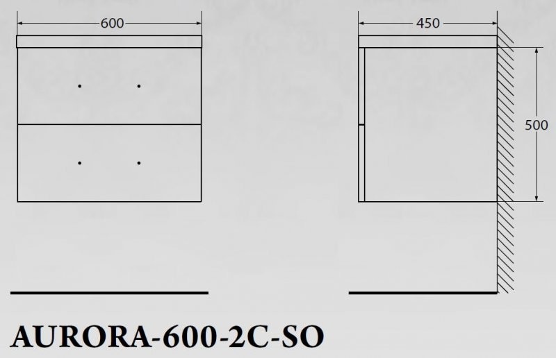 BelBagno AURORA-600-2C-SO-RT тумба с раковиной подвесная
