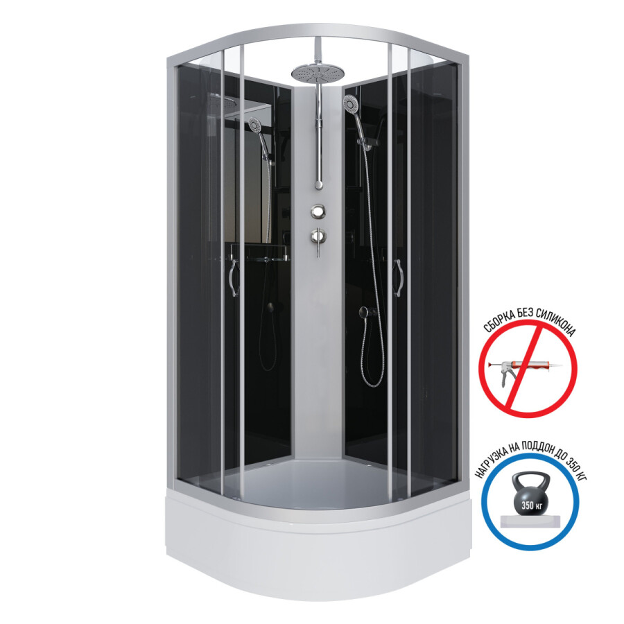 Niagara Classic NG 3503-14BKT Душевая кабина 80x80 Без крыши с тропическим душем 35031434BKT