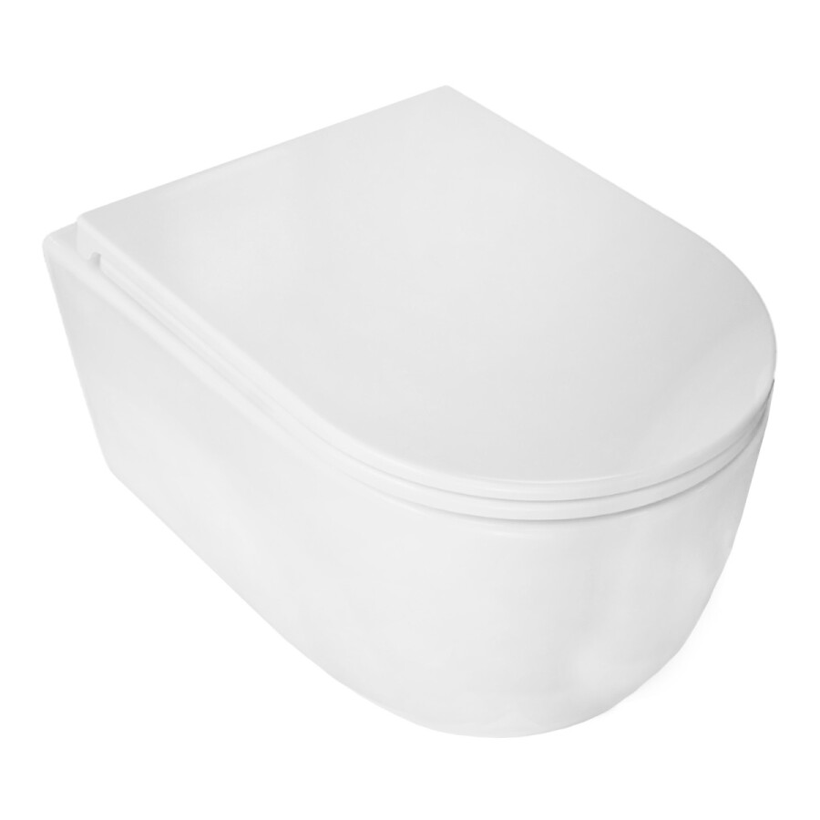 Унитаз подвесной Azario Nata360х515х350 безободковый, система смыва "Скрытое Торнадо", с быстросъемным сиденьем "Микролифт" AZ-5102T-WHT