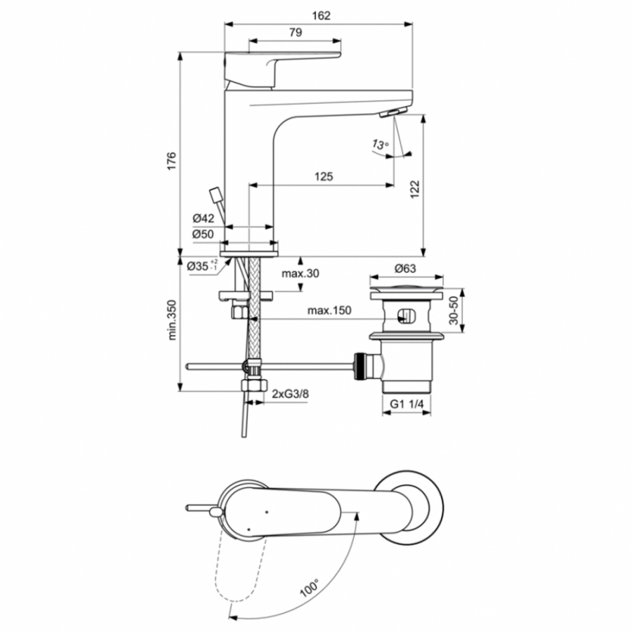 Ideal Standard Cerafine смеситель для раковины BC702AA